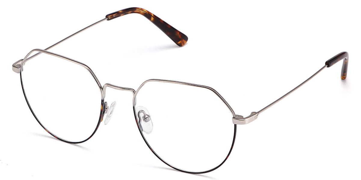 Black Silver Zo - Round Glasses