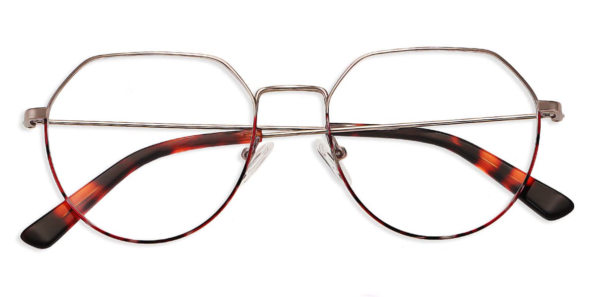 Red Silver Zo - Round Glasses