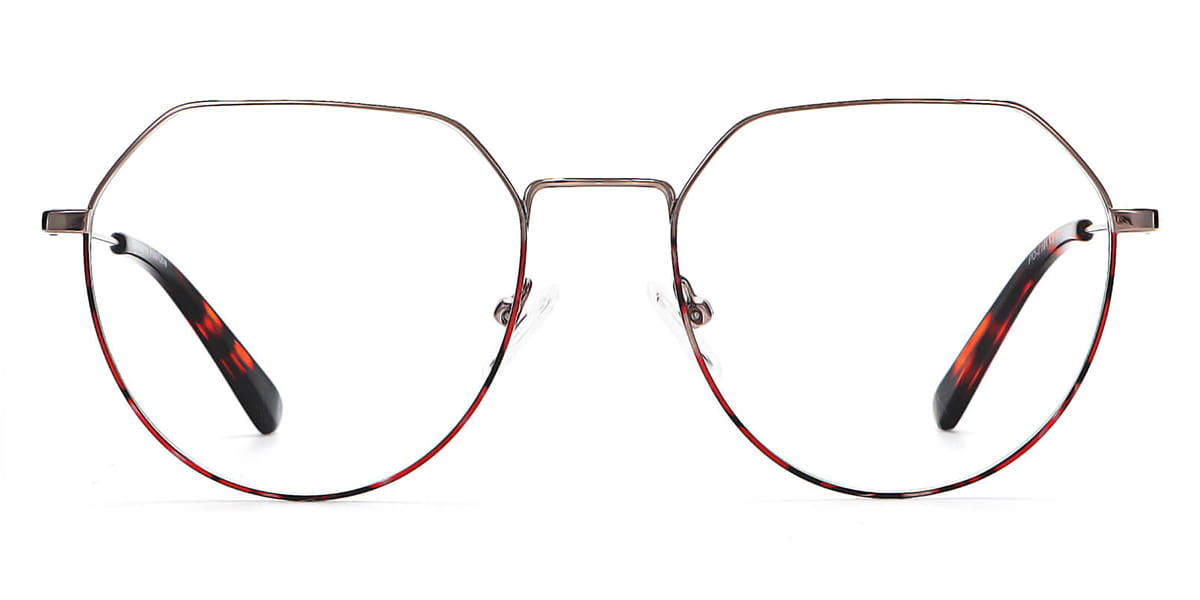 Red Silver Zo - Round Glasses