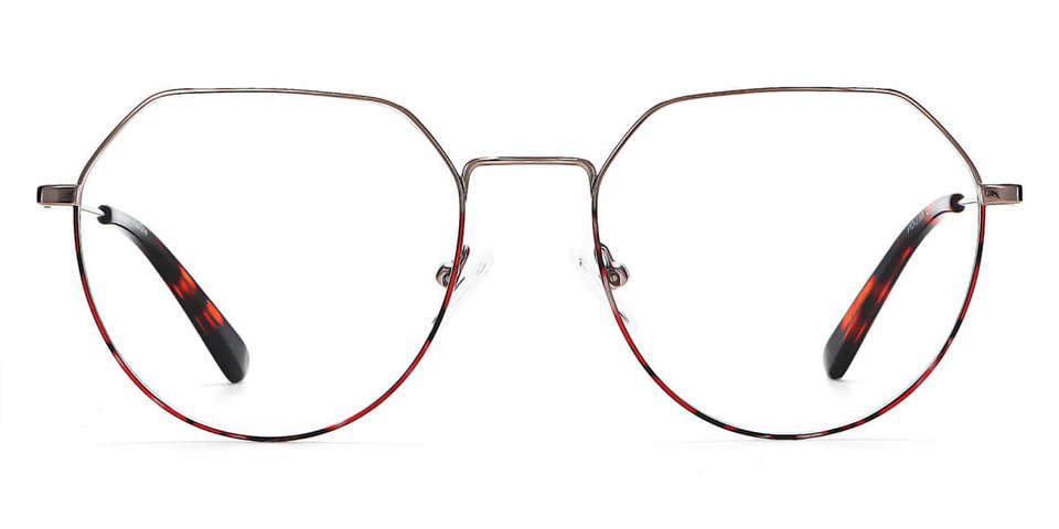 Silver Red Zo - Round Glasses