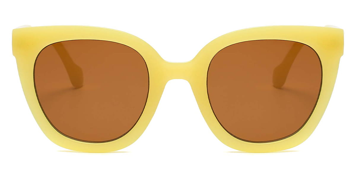 Yellow - Oval Sunglasses - Aoide