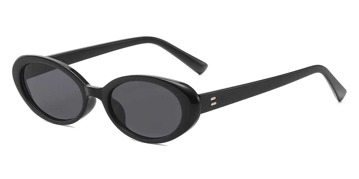 Black Aspasia - Oval Sunglasses