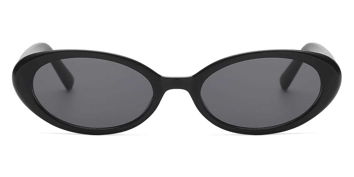 Black Aspasia - Oval Sunglasses