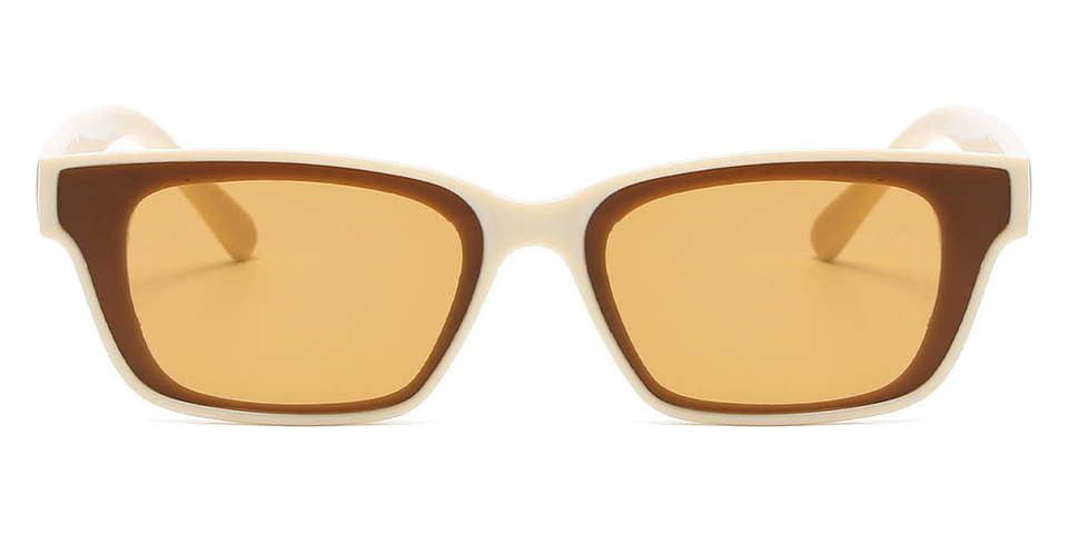 Beige Brown Elodie - Rectangle Sunglasses