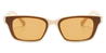 Beige Brown Elodie - Rectangle Sunglasses