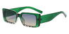 Green Tortoiseshell Gradual Grey Havilah - Rectangle Sunglasses