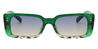 Green Tortoiseshell Gradual Grey Havilah - Rectangle Sunglasses