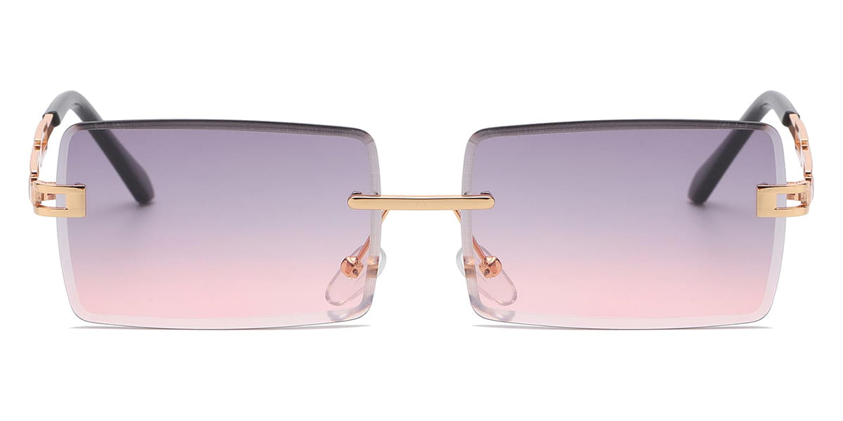 Grey Pink - Rectangle Sunglasses - Jasia