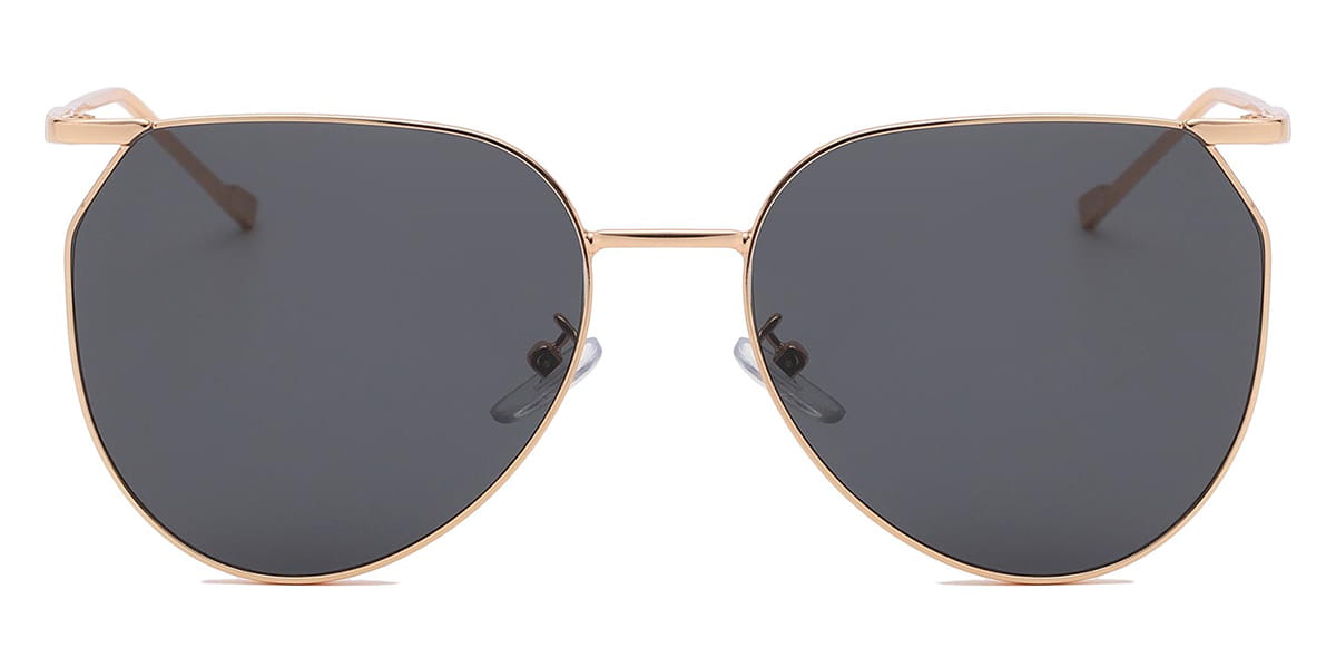 Gold Grey - Oval Sunglasses - Javiera