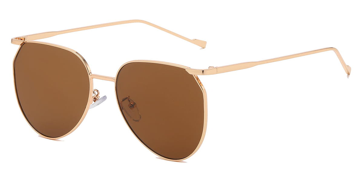 Gold Brown - Oval Sunglasses - Javiera