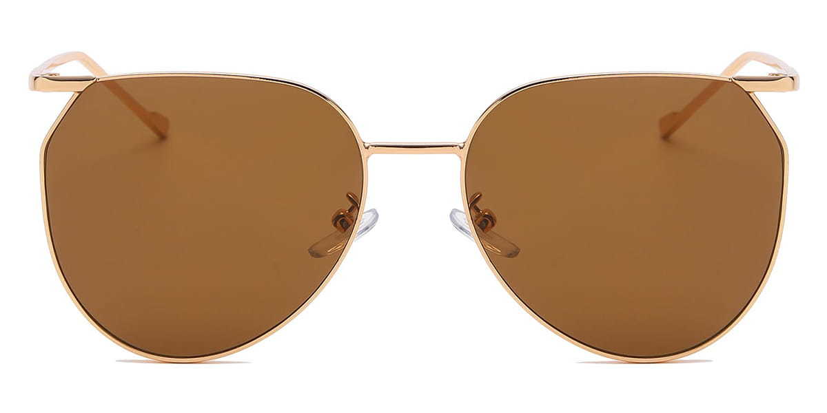 Gold Brown Javiera - Oval Sunglasses