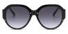 Black Gradual Grey Kimana - Round Sunglasses