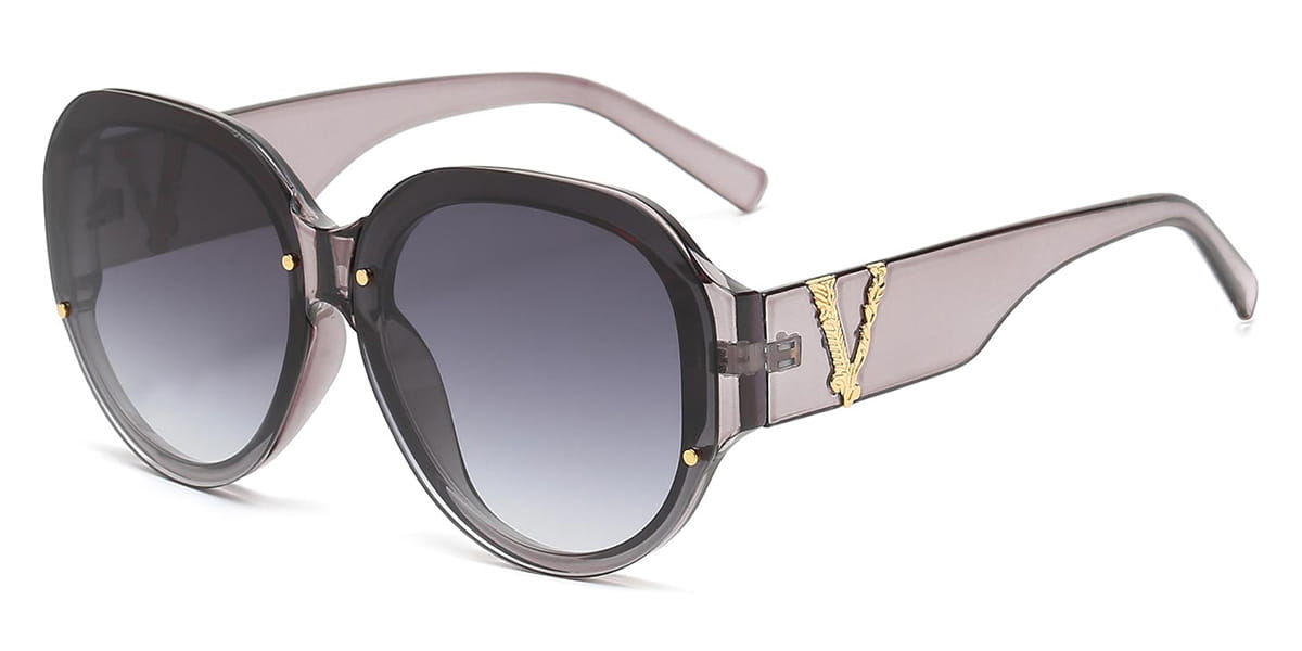 Grey - Round Sunglasses - Kimana