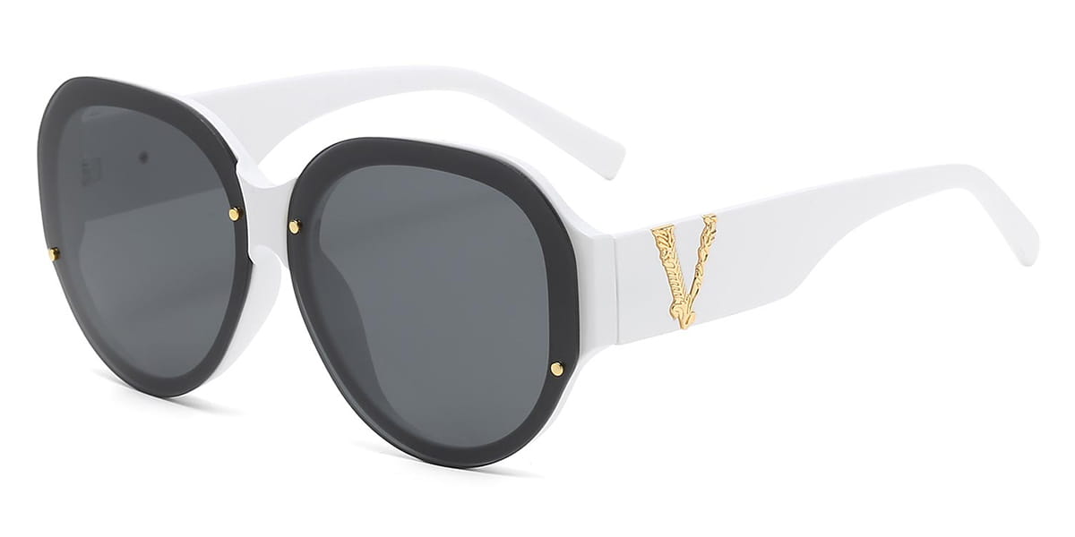 White Kimana - Round Sunglasses