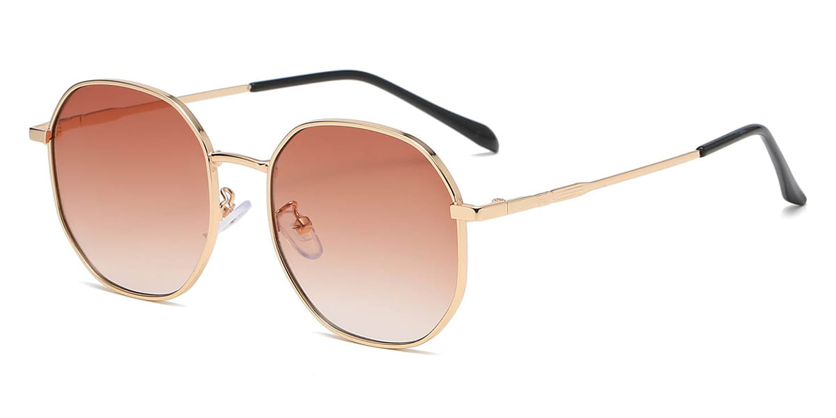 Gold Brown - Round Sunglasses - Mireia