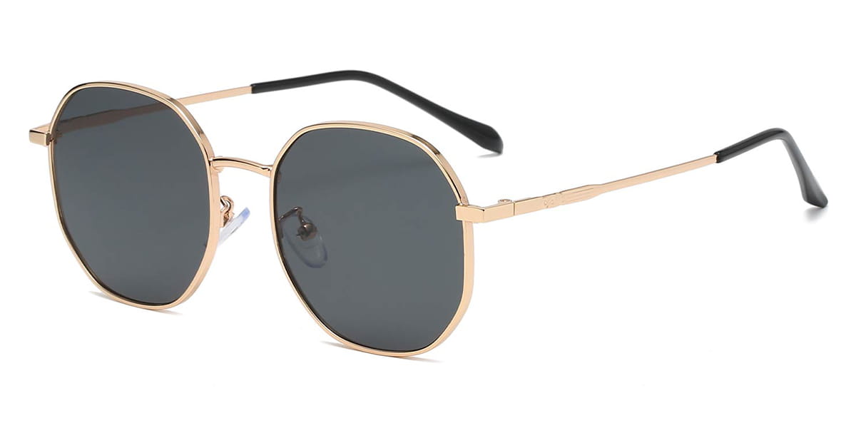 Gold Grey - Round Sunglasses - Mireia