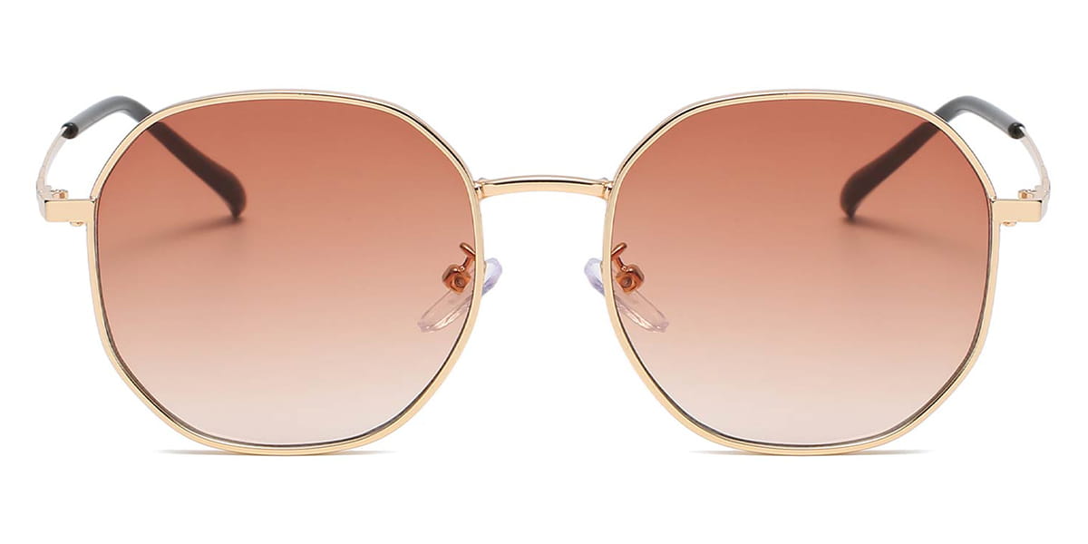 Gold Brown Mireia - Round Sunglasses