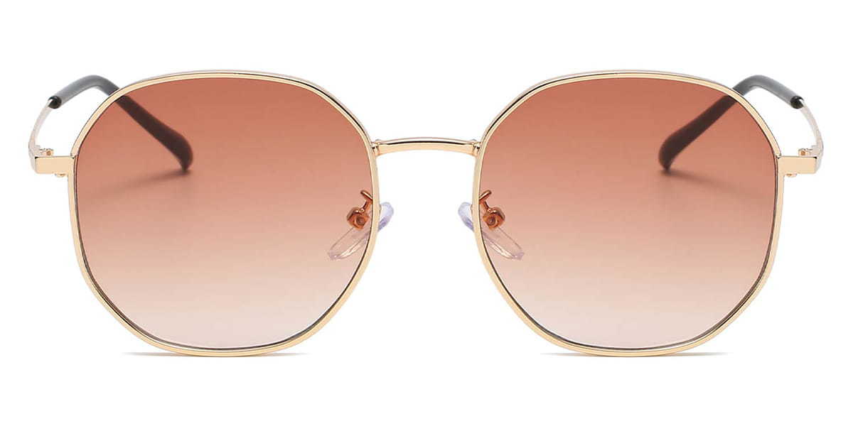 Gold Brown Mireia - Round Sunglasses