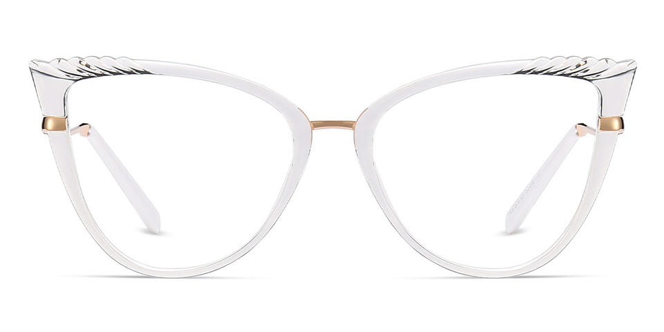White Transparent Dakota - Cat Eye Glasses