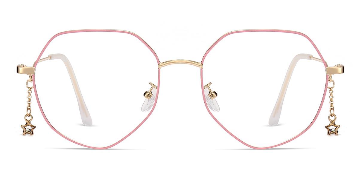 Gold Pink Jasmine - Round Glasses