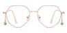 Gold Pink Jasmine - Round Glasses