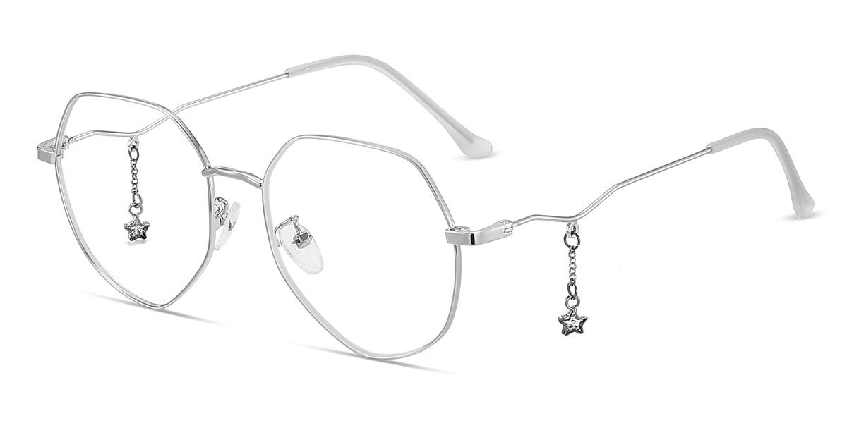 White Silver Jasmine - Round Glasses