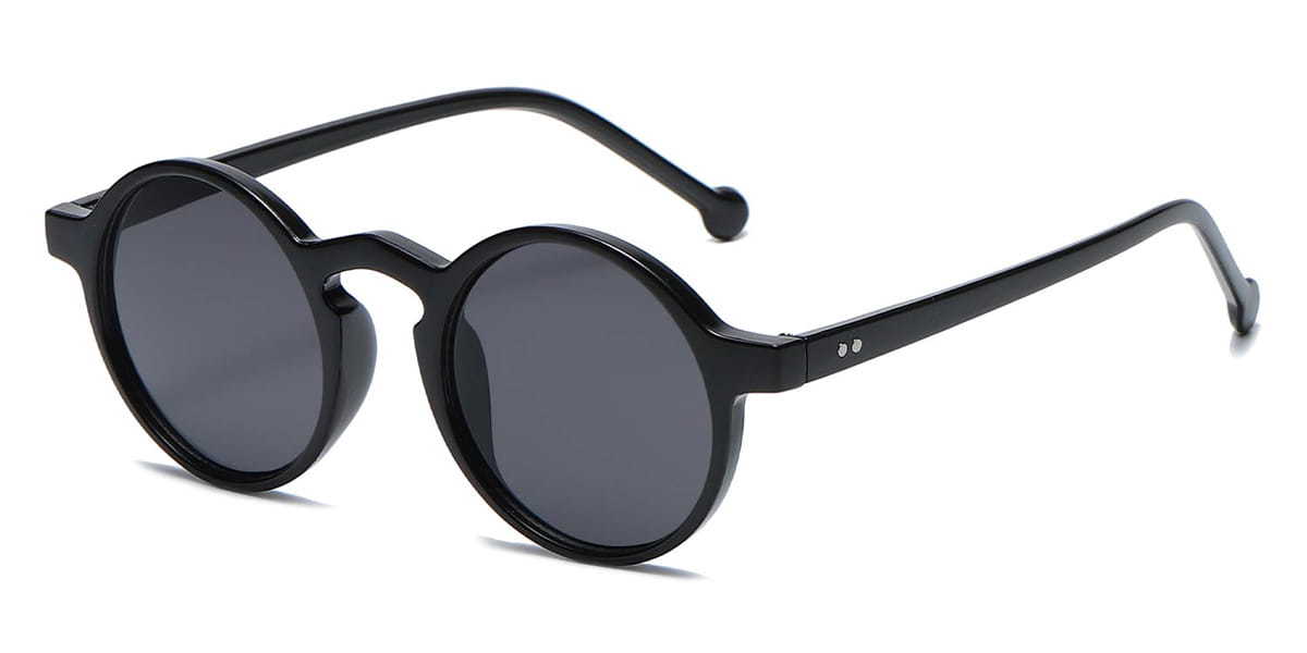 Black Mneme - Round Sunglasses