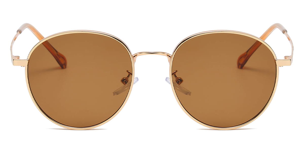Gold Brown Nayeli - Round Sunglasses
