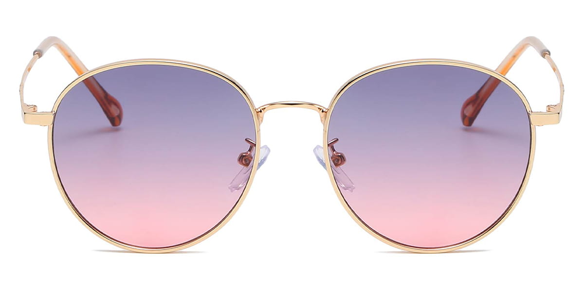 Gold purple pink Nayeli - Round Sunglasses