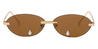 Gold Brown Nicasia - Oval Sunglasses