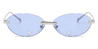 Silver Blue Nicasia - Oval Sunglasses