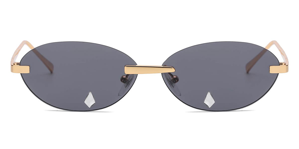 Black - Oval Sunglasses - Nicasia