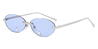 Silver Blue Nicasia - Oval Sunglasses