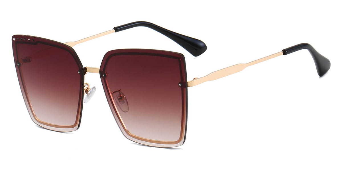Gold Brown Ondine - Square Sunglasses