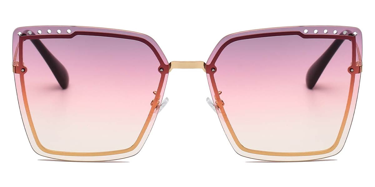 Gold purple pink Ondine - Square Sunglasses