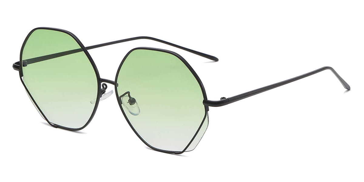 Black Gradual Green Patxi - Oval Sunglasses