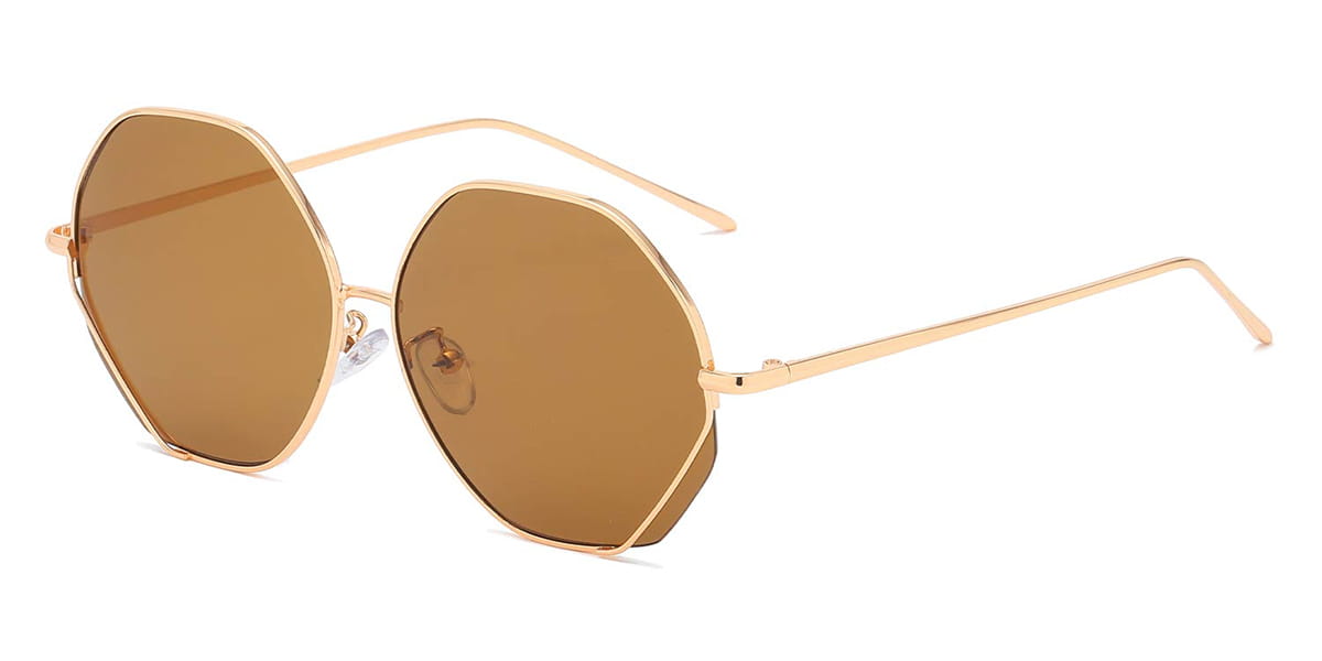 Gold Brown Patxi - Oval Sunglasses