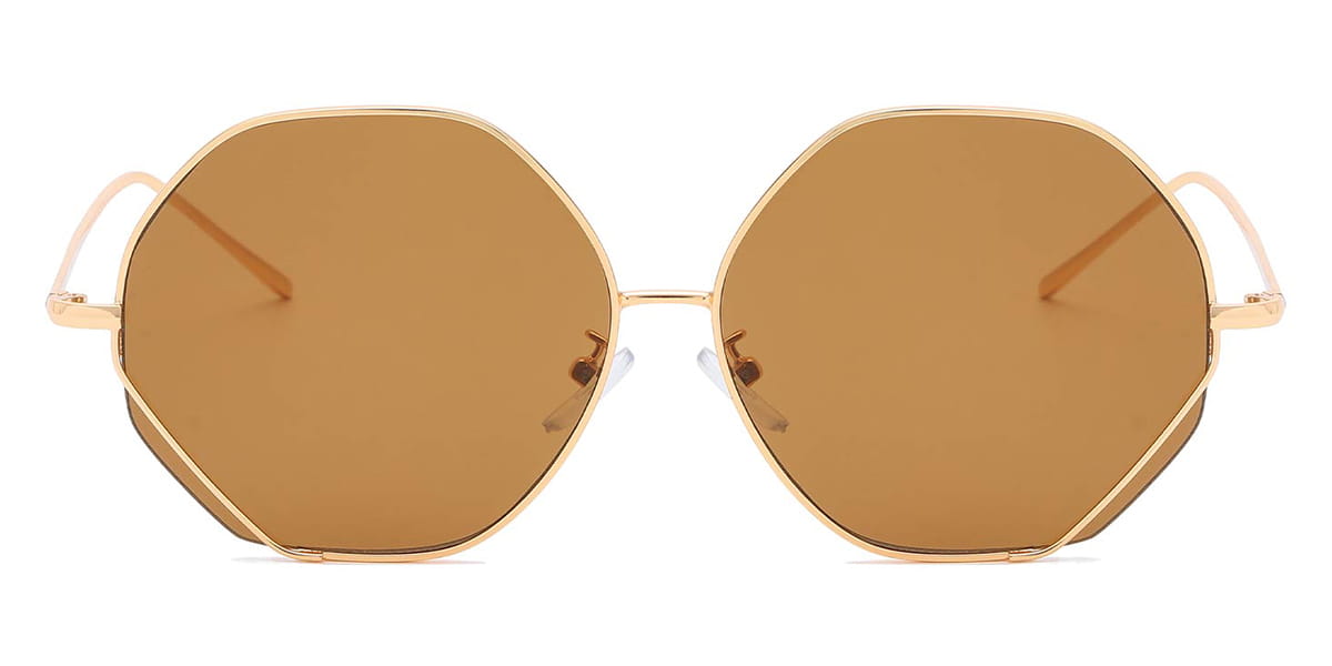 Gold Brown Patxi - Oval Sunglasses