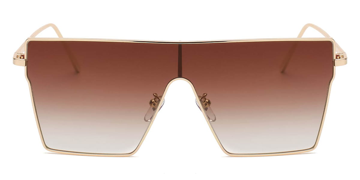 Gold Brown Priya - Square Sunglasses