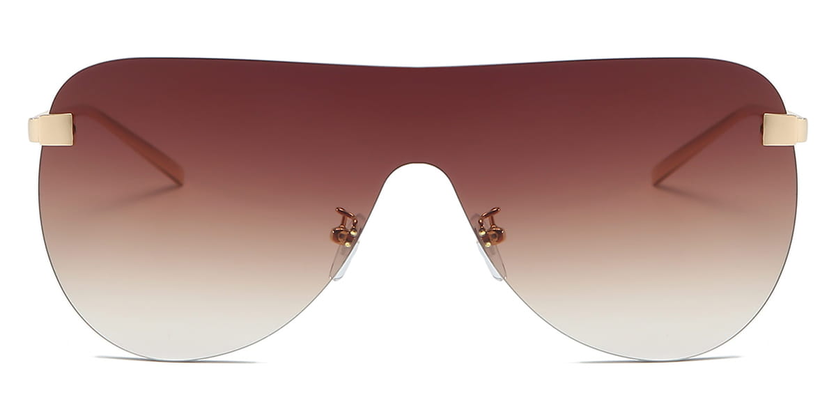 Brown - Aviator Sunglasses - Sioned