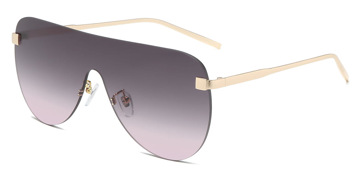 Grey Pink Sioned - Aviator Sunglasses