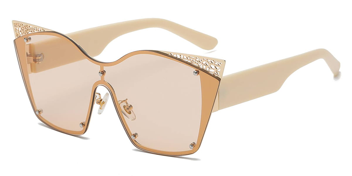 Beige Brown Vigee - Cat eye Sunglasses