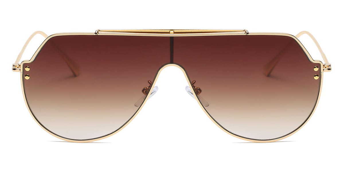 Gold Brown Zelina - Aviator Sunglasses