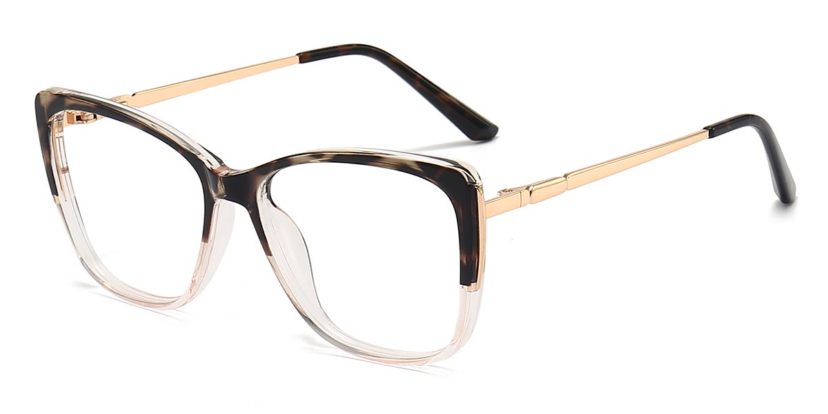 Black Tortoiseshell Clear - Cat eye Glasses - Stella