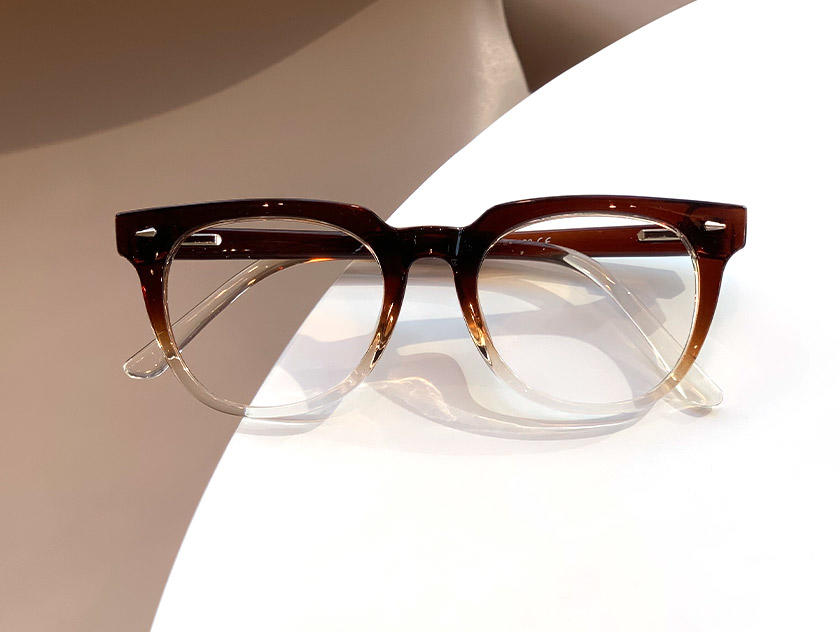 Paisley - Oval Brown Glasses For Men & Women
