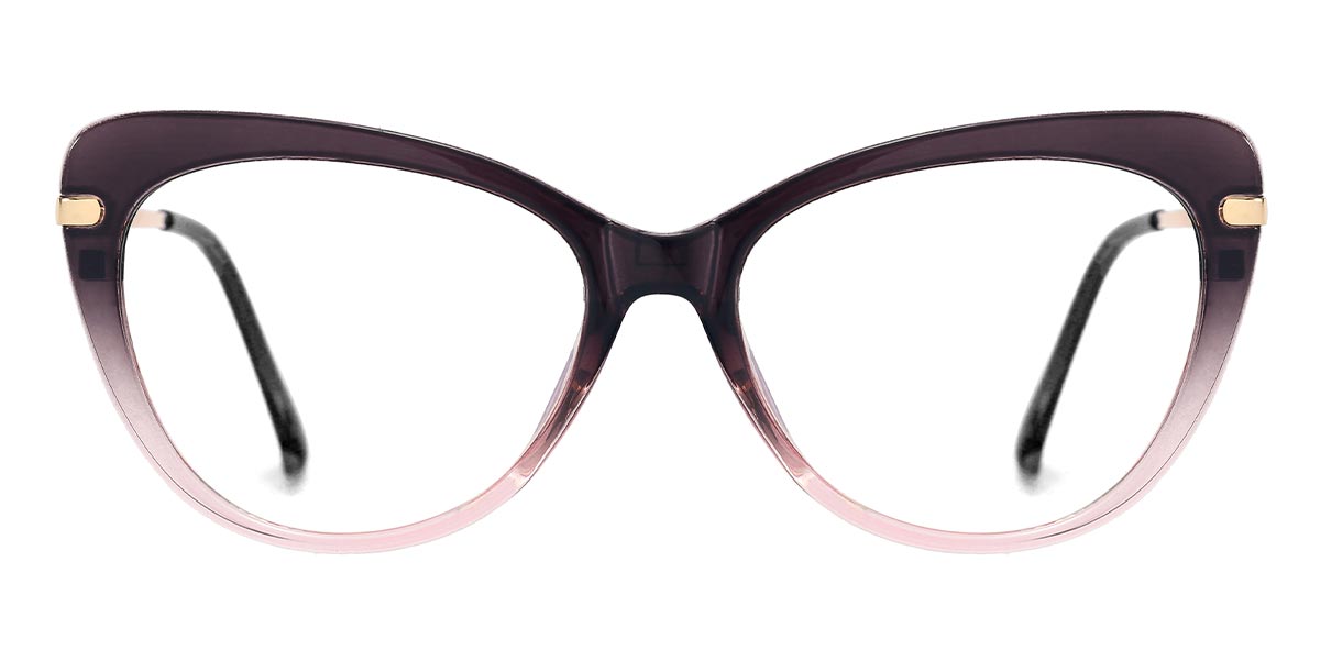Grey Pink - Cat eye Clip-On Sunglasses - Elena