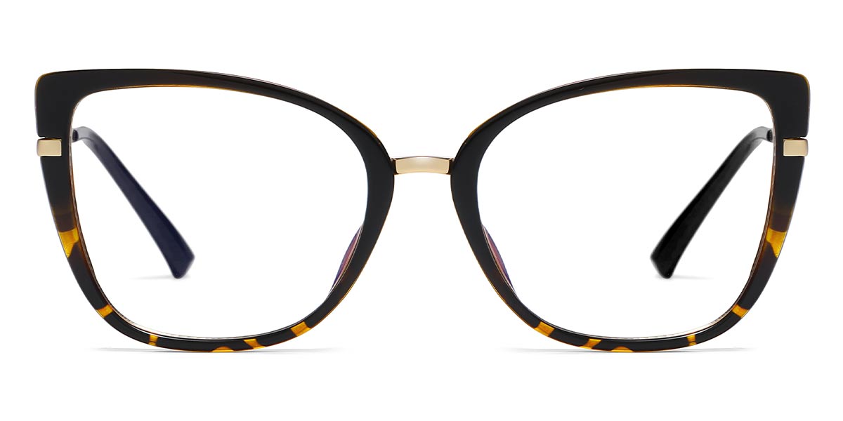 Noir Écaille de tortue Victoria Lunettes - Cat Eye Clip-On Sunglasses