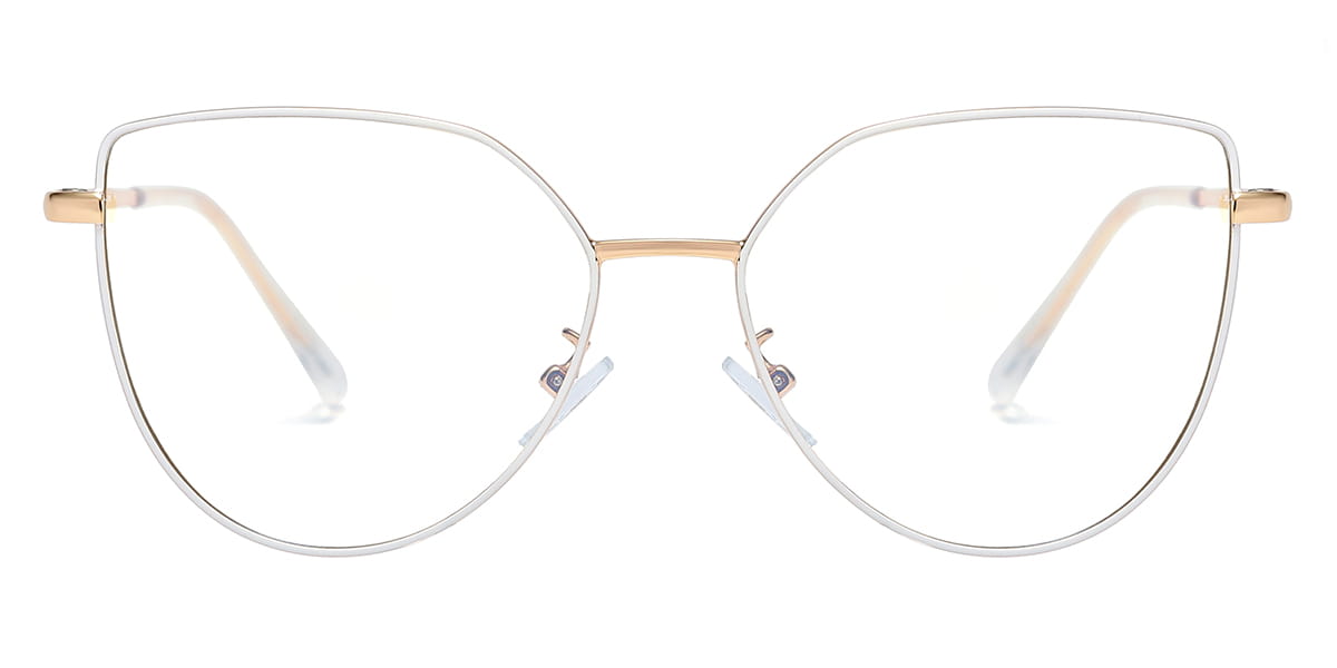 White Aubrey - Cat eye Clip-On Sunglasses