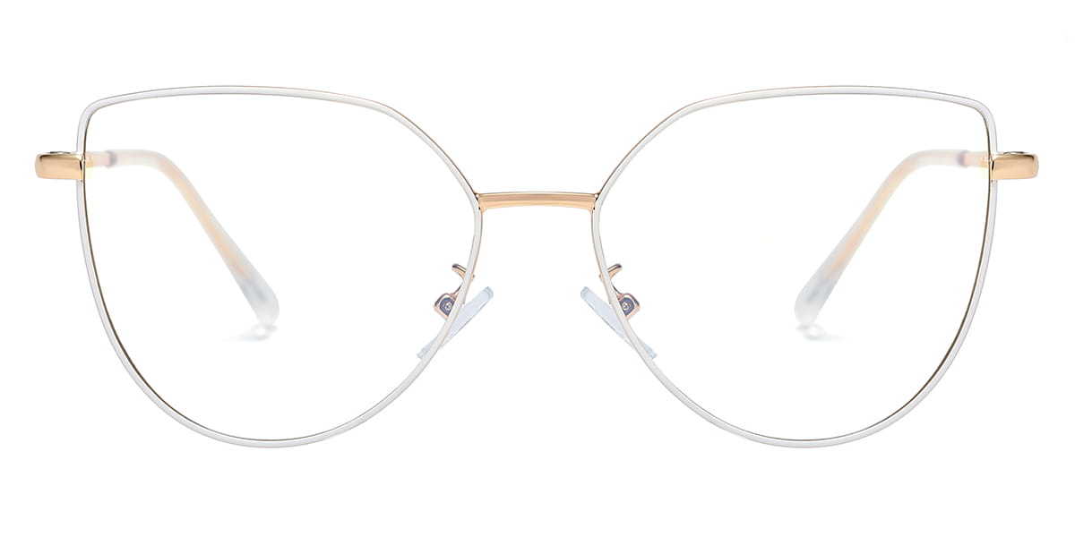 White Aubrey - Cat Eye Clip-On Sunglasses