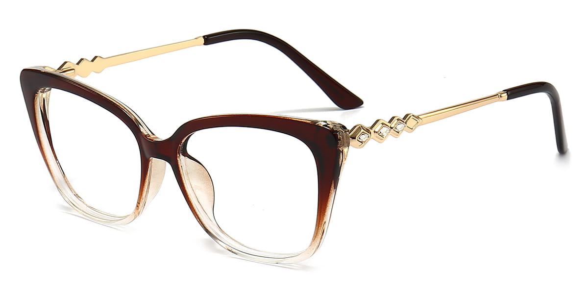 Gradient Brown - Cat eye Glasses - Ismay